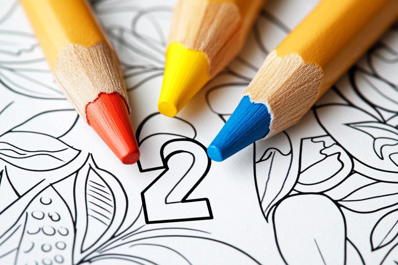 2-es Szám Színező Nyomtatható 2-es Szám Színező