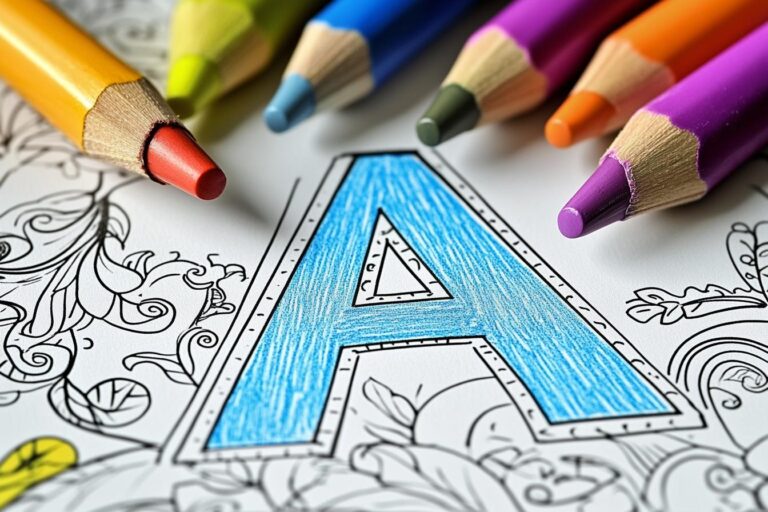 „A” Betű Színező : Színes Betűk, Kreatív Kifejezés