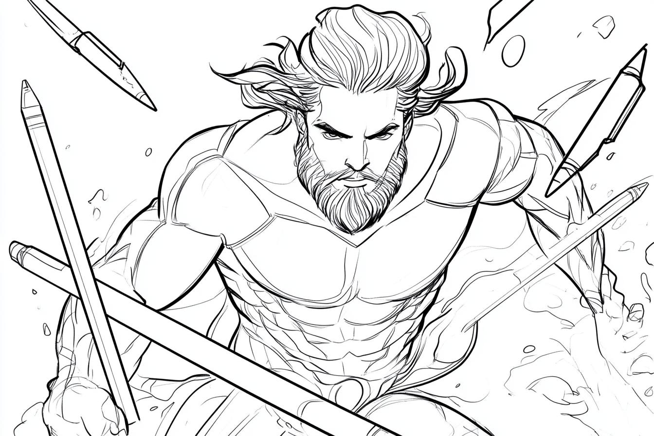 Aquaman Színező Nyomtatható Aquaman Színező