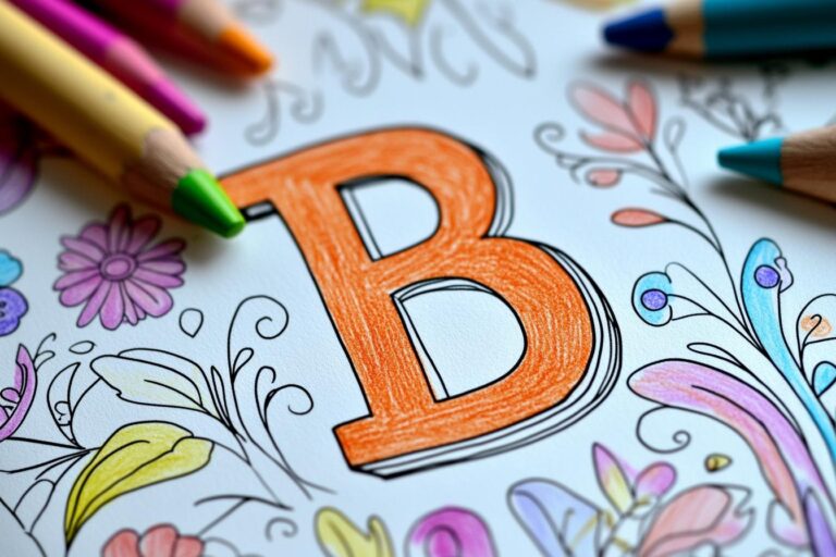 „B” Betű Színező : Színes Betűk Gyerekeknek