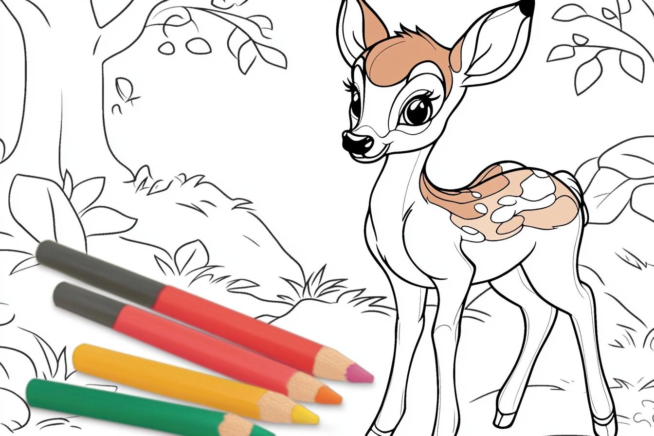 Bambi Színező Nyomtatható Bambi Színező