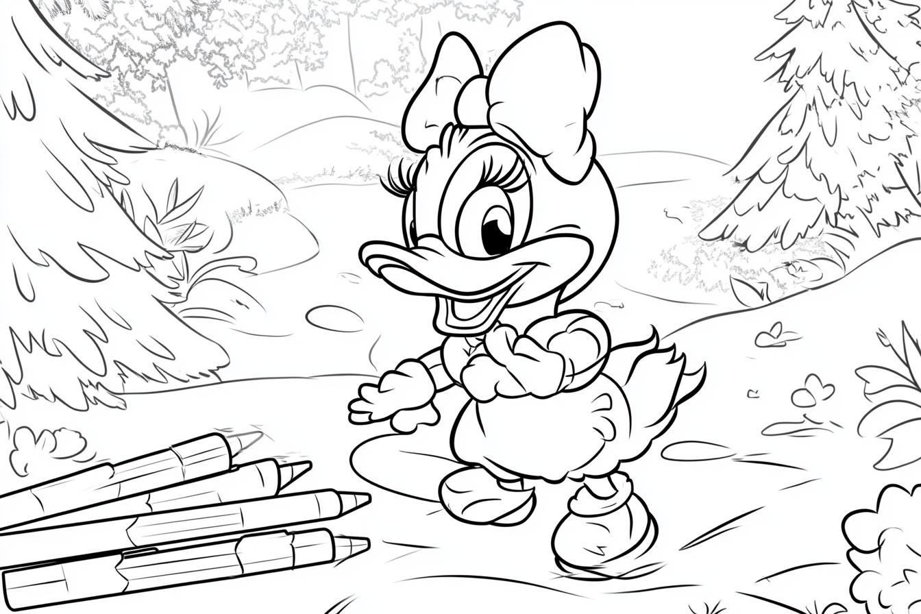 Daisy Kacsa Színező Nyomtatható Daisy Kacsa Színező