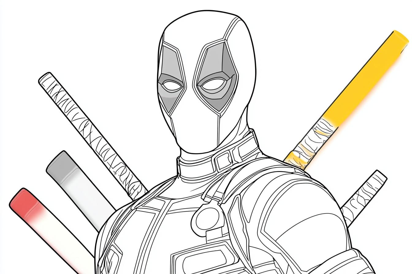 Deadpool Színező Nyomtatható Deadpool Színező