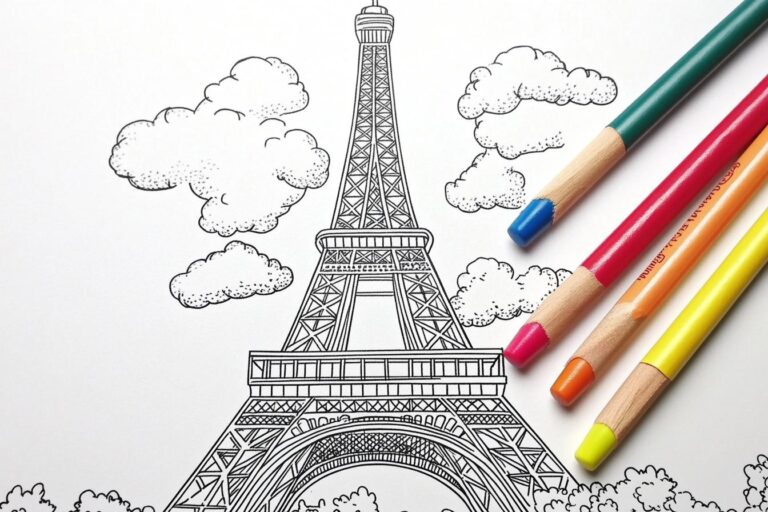 Eiffel-torony Színező : Színezd ki Párizs ikonját