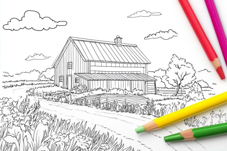 Farmer Színező : Színes Vidéki Élet