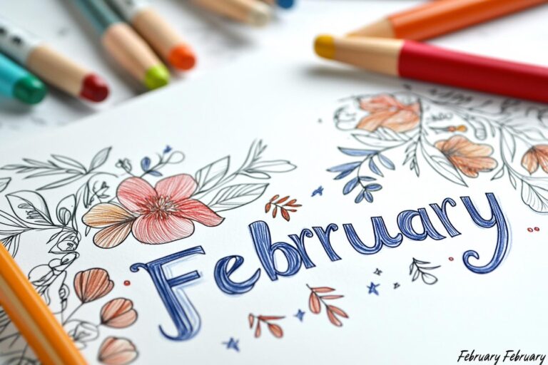 „Február” Színező : Színes szórakozás a tél és a szeretet jegyében