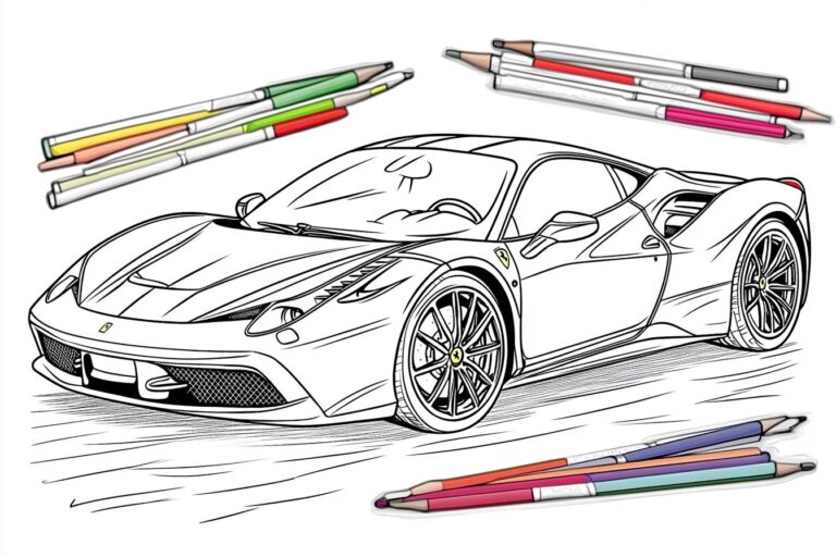 Ferrari Színező : Színezőkönyvek minden korosztály számára