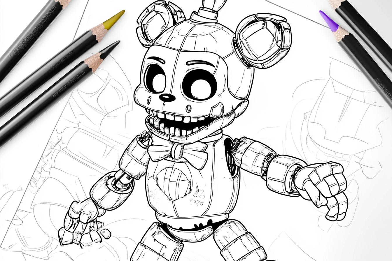Five Nights At Freddy's Színező Nyomtatható Five Nights At Freddy's Színező