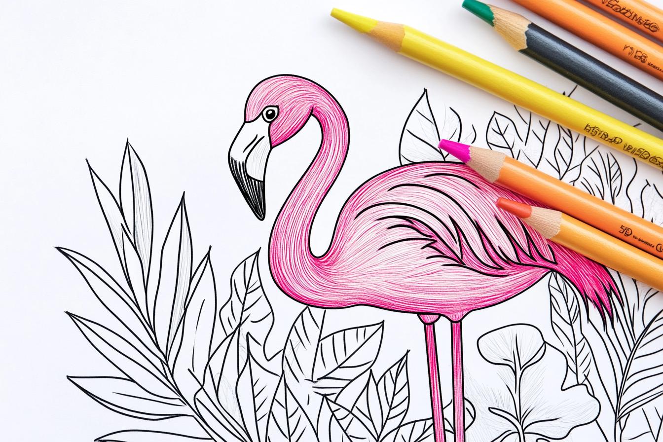 Flamingó Színező Nyomtatható Flamingó Színező