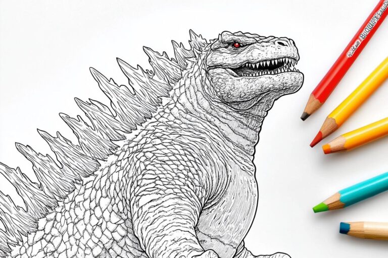 Godzilla Színező : Színezd ki a Szörnykirályt