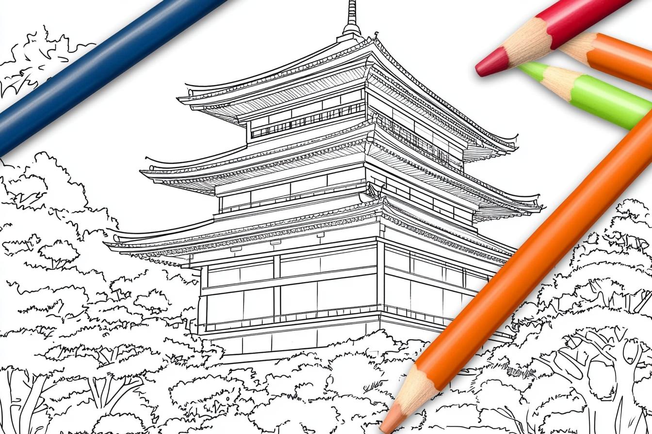 Japán Színező Nyomtatható Japán Színező