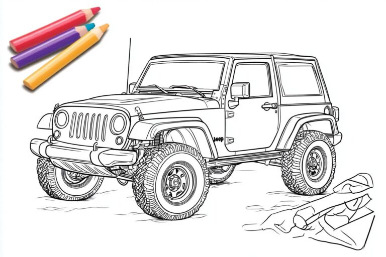 Jeep Színező : Jeep Színezőkönyvek és Rajzok