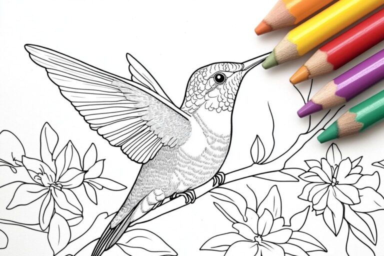 Kolibri Színező : Színes Kolibri Színezők Gyerekeknek és Felnőtteknek