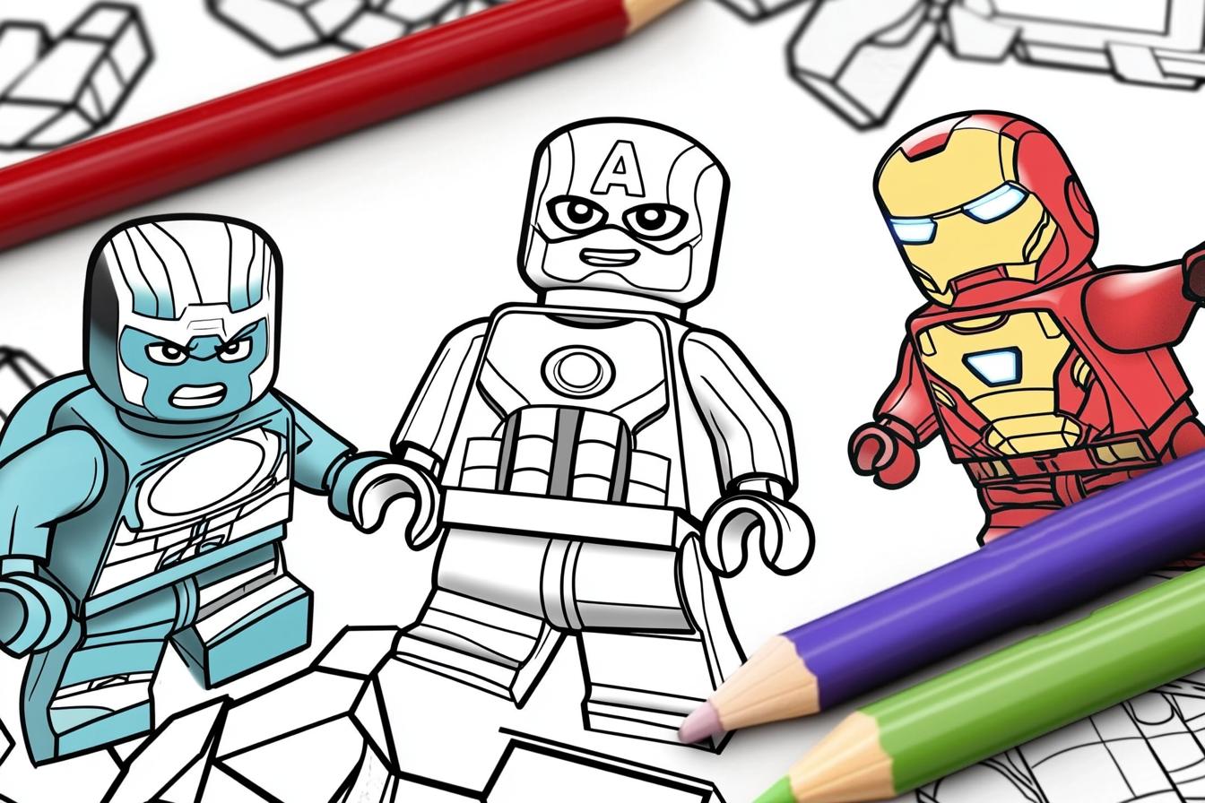 Lego Bosszúállók Színező Nyomtatható Lego Bosszúállók Színező