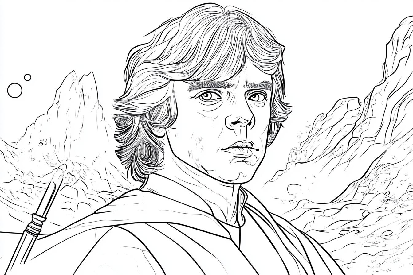 Luke Skywalker Színező Nyomtatható Luke Skywalker Színező