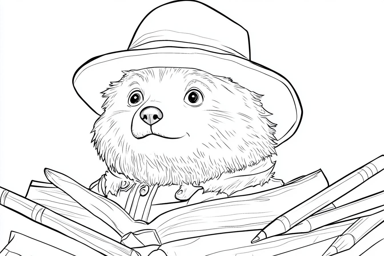 Paddington Színező Nyomtatható Paddington Színező