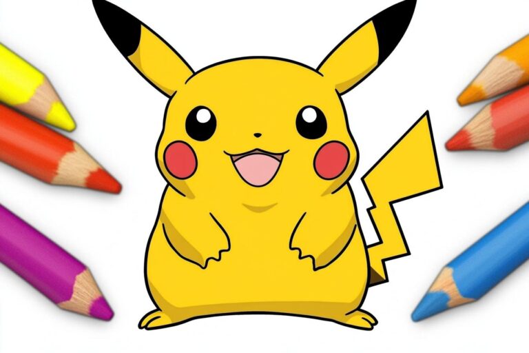 Pikachu Színező : Pikachu Színező Oldalak Gyerekeknek
