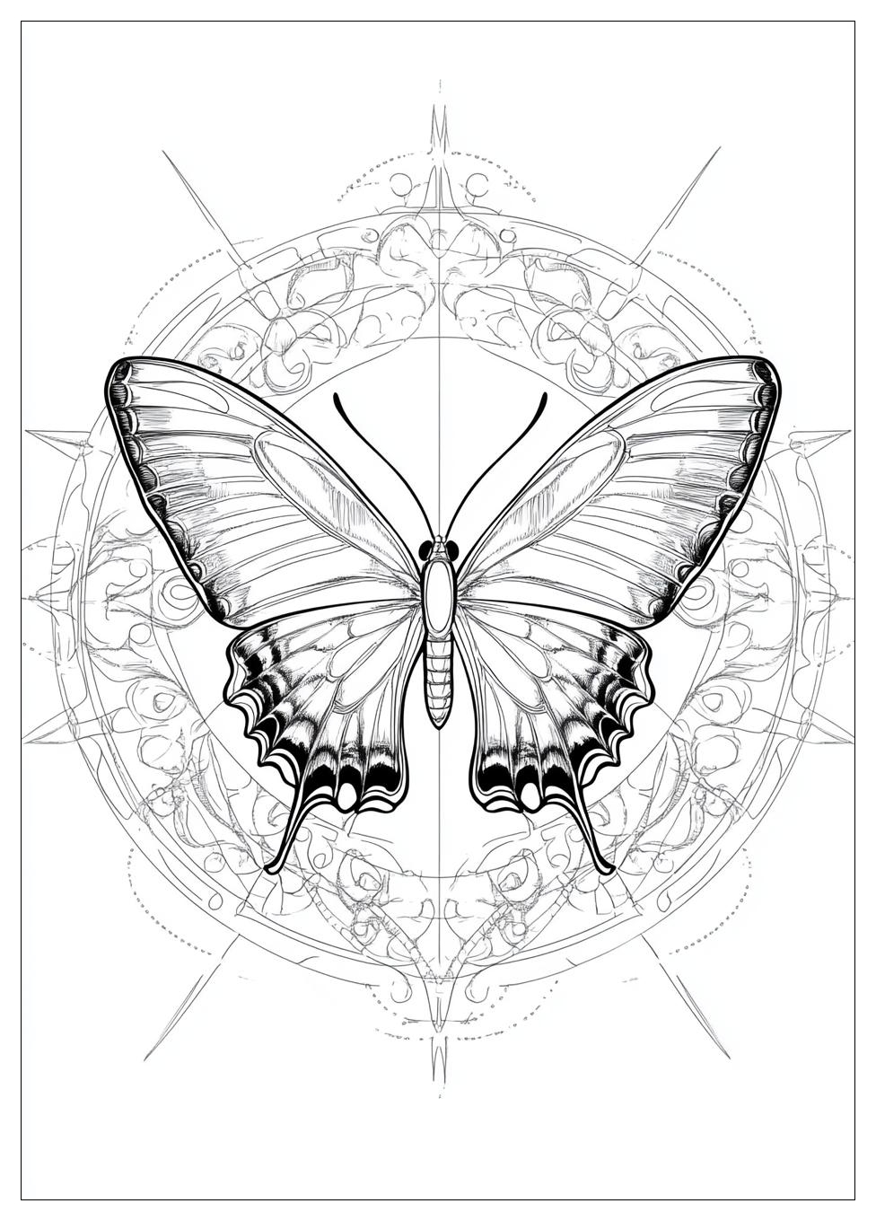 Pillangó Mandala Színező 1