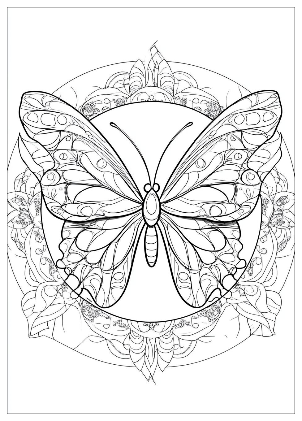 Pillangó Mandala Színező 15