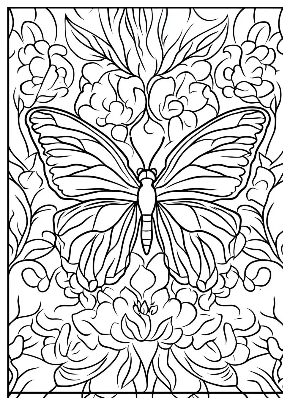 Pillangó Mandala Színező 16