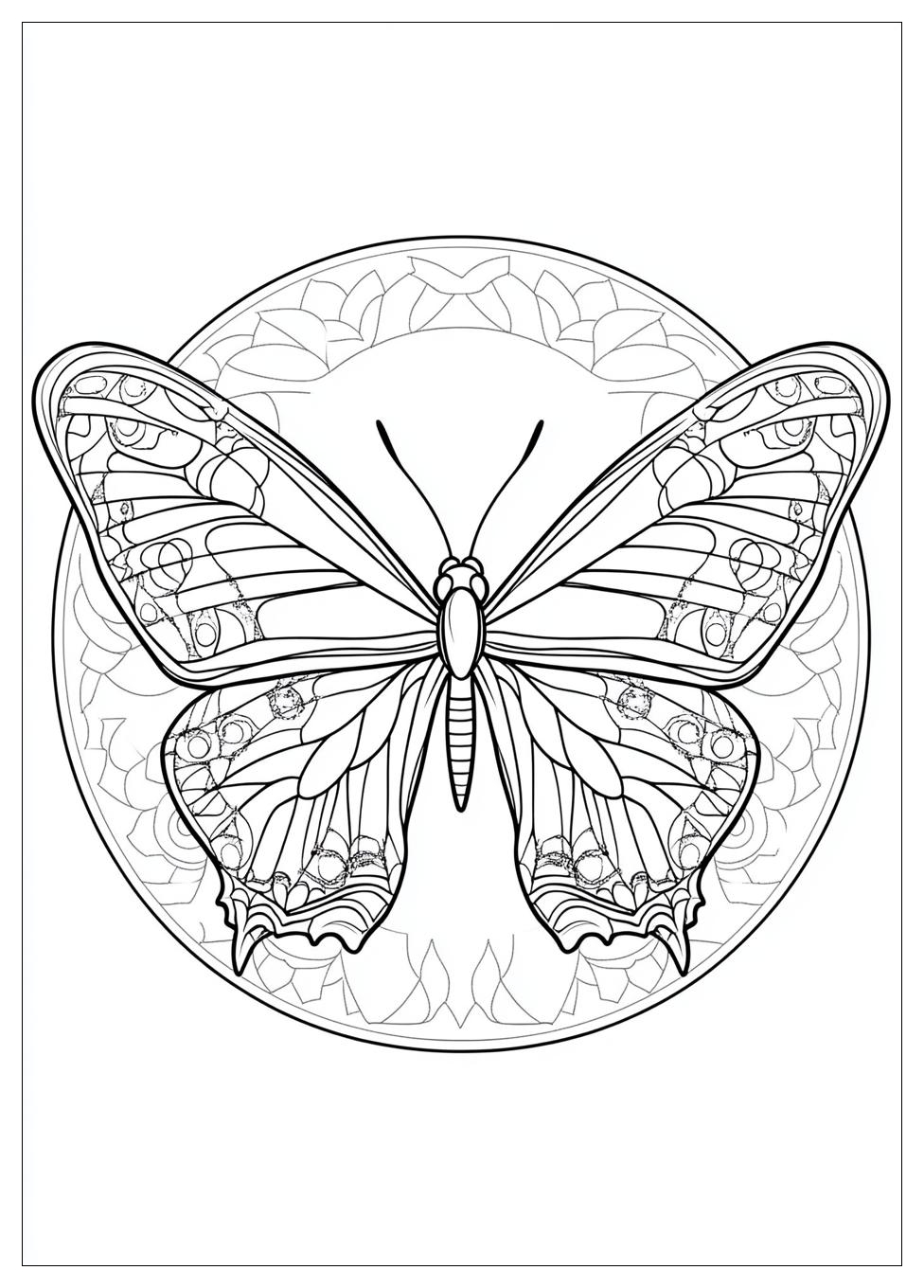 Pillangó Mandala Színező 19