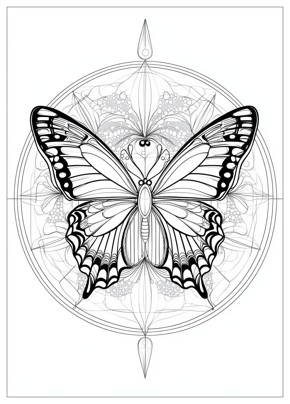 Pillangó Mandala Színező 3