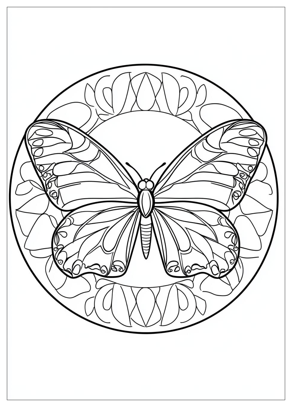 Pillangó Mandala Színező 4
