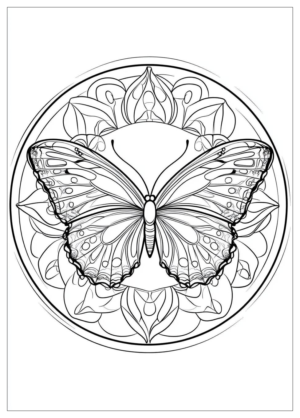 Pillangó Mandala Színező 5