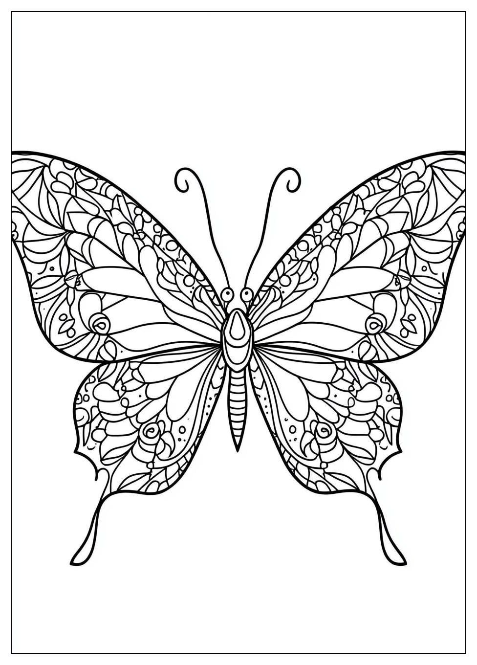 Pillangó Mandala Színező 6
