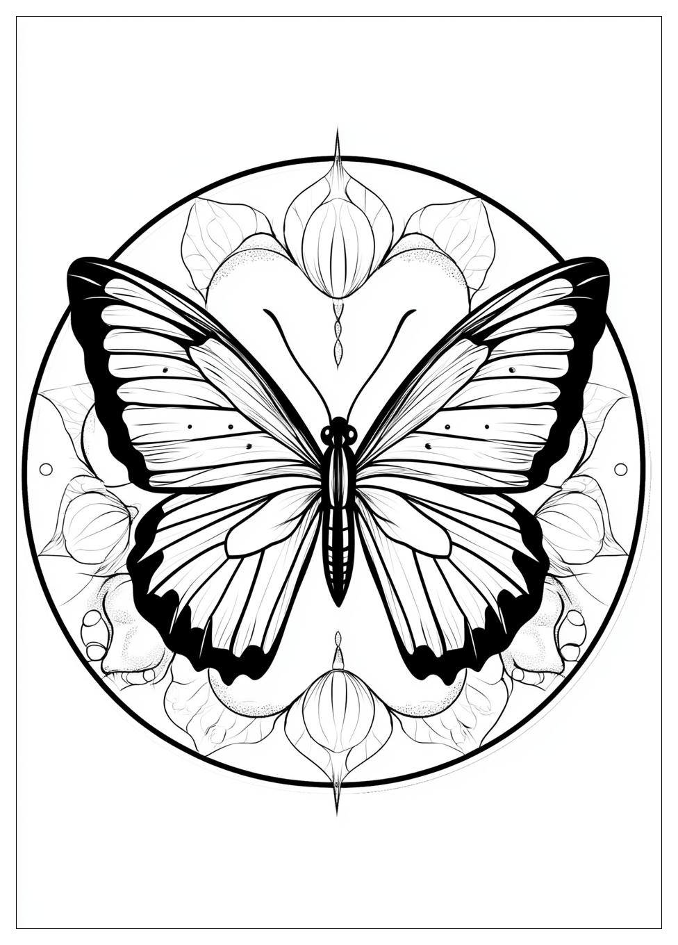 Pillangó Mandala Színező 7
