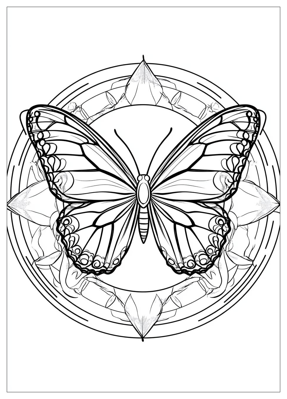 Pillangó Mandala Színező 8