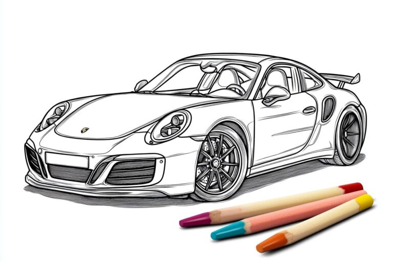 Porsche Színező : Porsche Autók Színezése – Kreatív Színezés és Stresszoldás