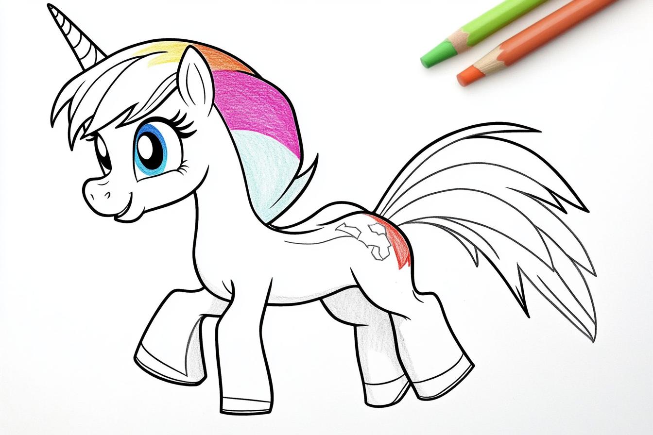 Rainbow Dash Színező Nyomtatható Rainbow Dash Színező