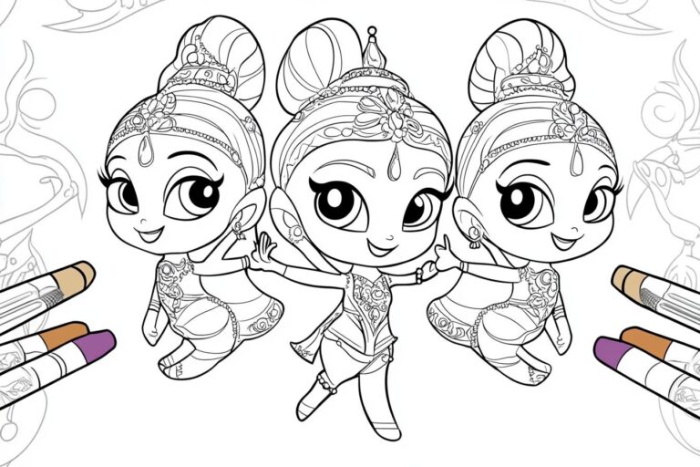 Shimmer és Shine Színező : Színes történetek és kreatív játék