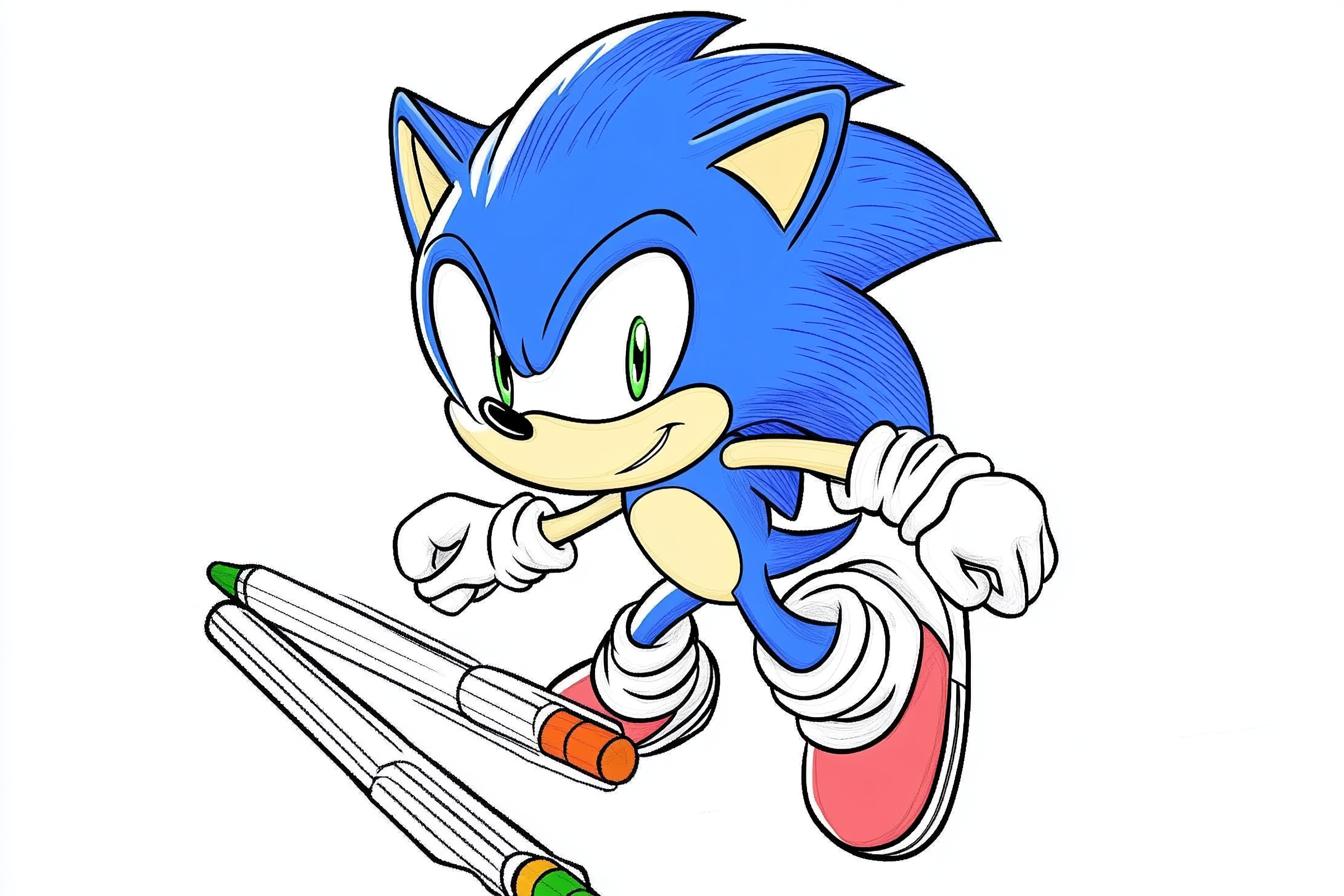 Sonic Színező Nyomtatható Sonic Színező