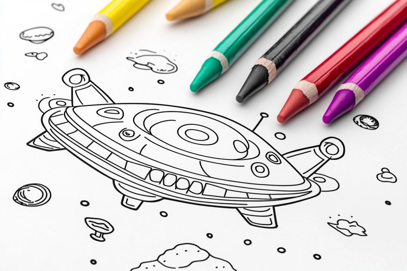 UFO Színező Nyomtatható UFO Színező