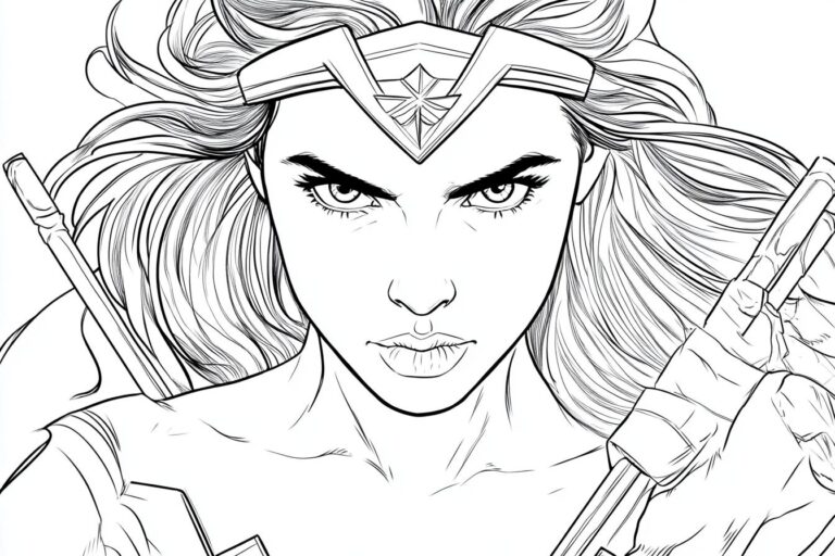 Wonder Woman Színező : Szórakoztató és Oktató Színezés